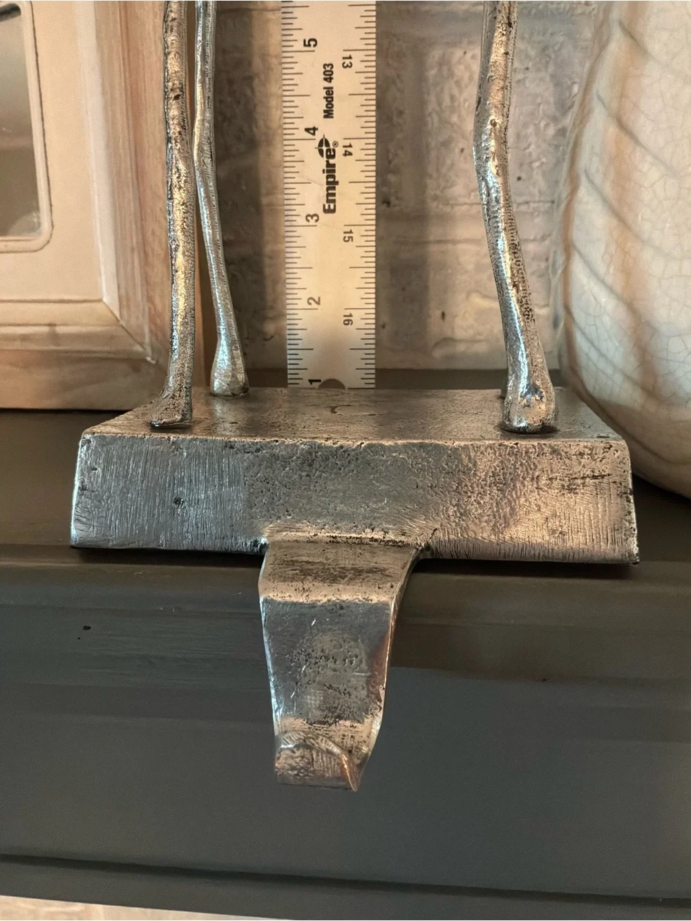 Pottery Barn Large Silver Reindeer Stocking Holder